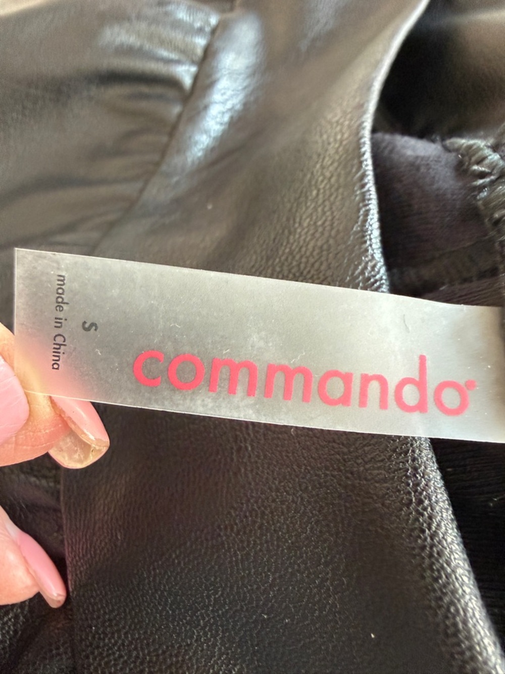 Commando Faux Leather Jogger Pants Black Slim Pull On Size S - Picture 9 of 11